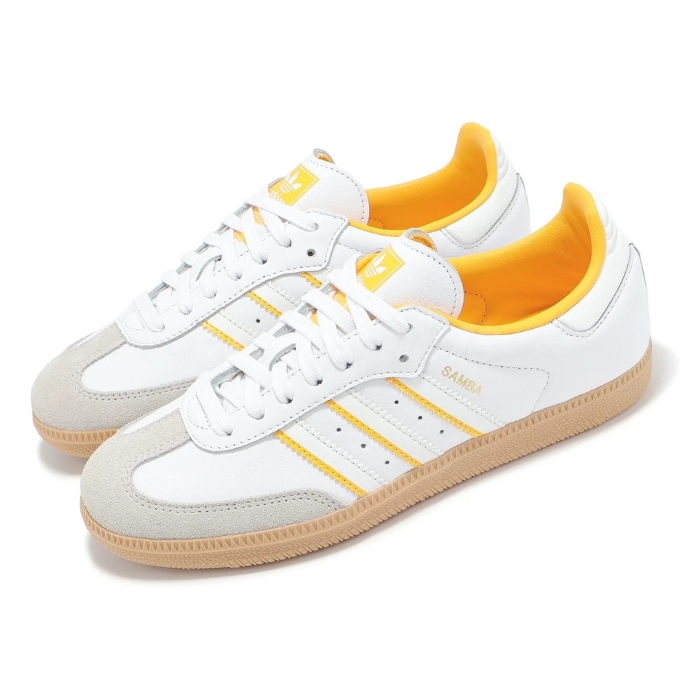 adidas Originals Samba OG Mens Size 10 White Crew Yellow Gum Casual Shoes ID1479